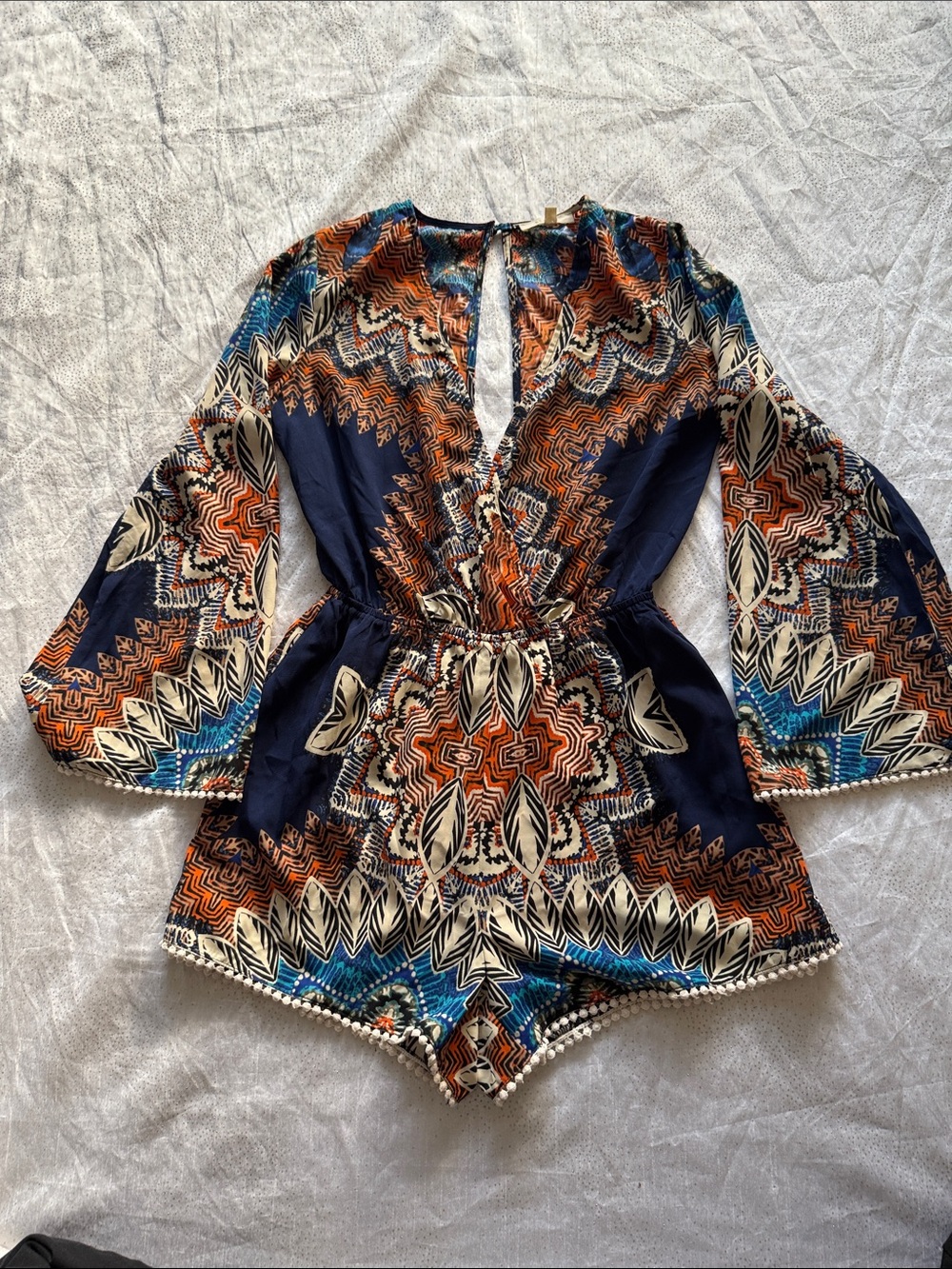 Illa illa Women’s Navy Multicolor Printed Romper size M